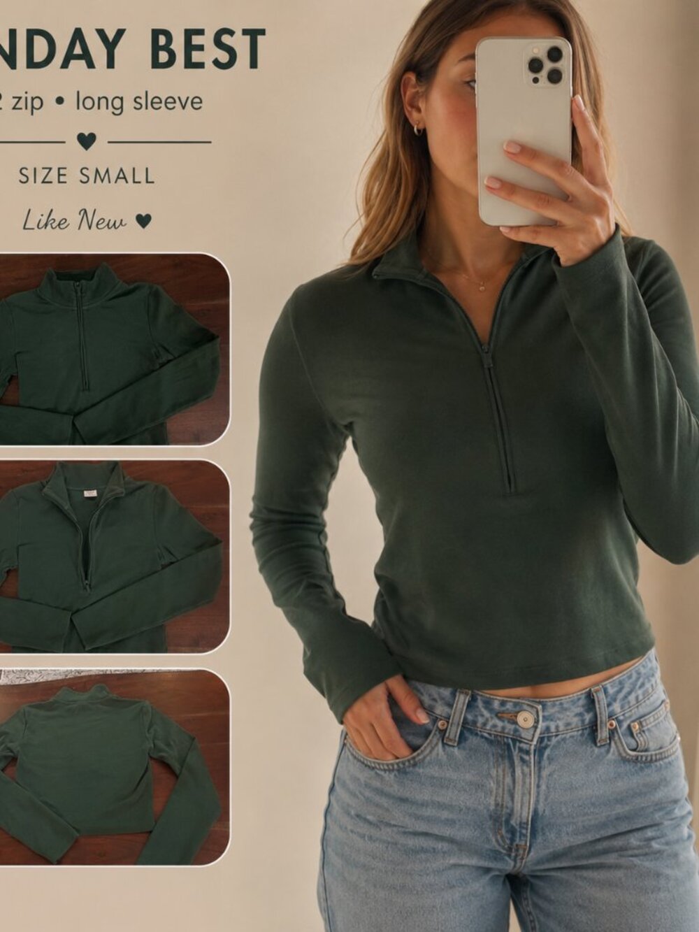 Sunday Best • 1/2 zip • long sleeve • size small - Picture 12 of 12